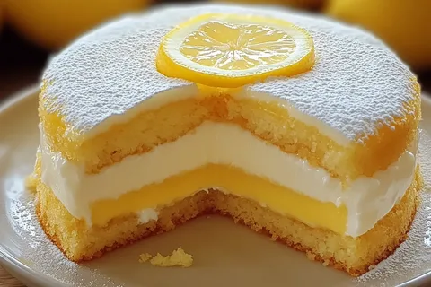 Лимонный торт (с желатиновой заливкой, шафраном)